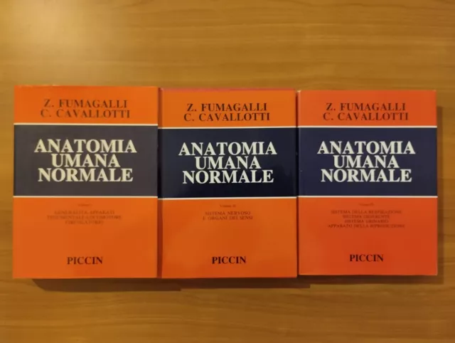 ANATOMIA UMANA NORMALE Fumagalli Cavallotti Voll. 1 + 2 + 3 PICCIN 1982 - NUOVO