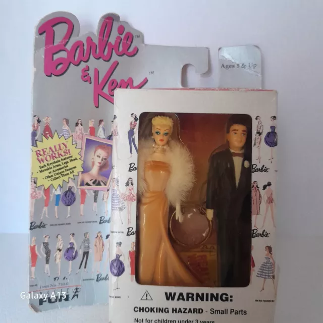 Vintage 1996 Barbie & Ken Enchanted Evening Keychains Doll NIP