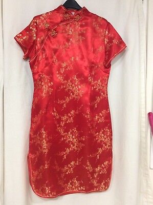 Chinese Traditional Red Cheongsam Dress -Size 32” Waist / 36” Chest
