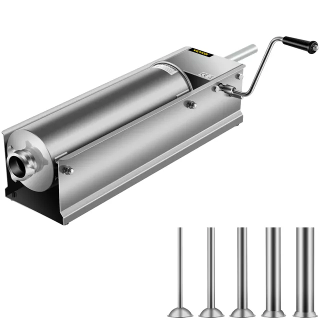 VEVOR 7L Sausage Stuffer Stainless Steel Horizontal Sausage Filler Makers
