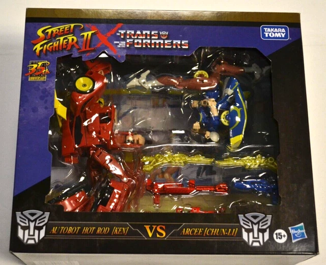 STREET FIGHTER 2 Transformers Ken Vs Chun Li Figures Hasbro SHA5 EUR