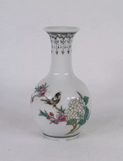 Old Chinese Hand Painted Porcelain Miniature Vase Signed