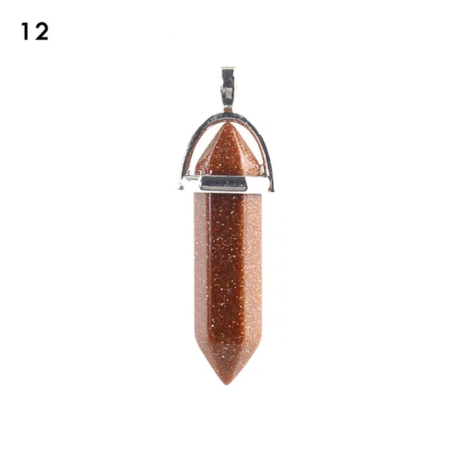 Natural Quartz Crystal Healing Point Chakra Cut Gemstone Pendants Reiki Necklac☆