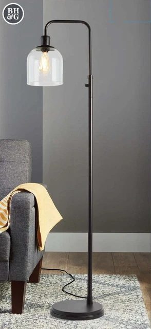 Better Homes & Gardens Farmhouse 60 in 1-Light Floor Lamp, Black Metal Finish