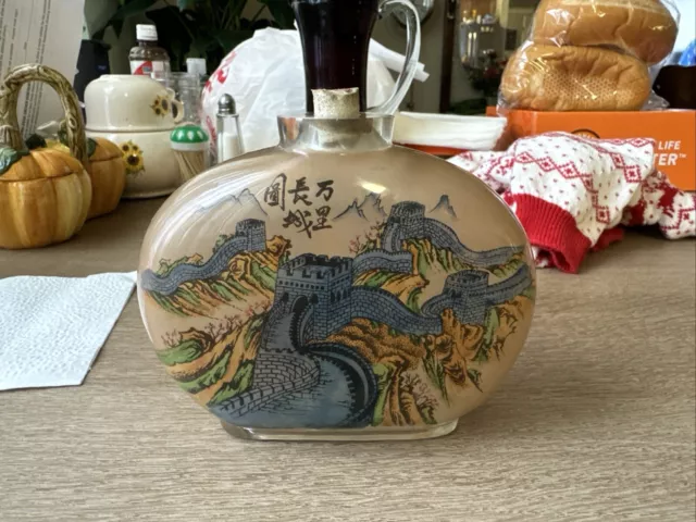 Large Vintage Snuff Bottle with painting inside