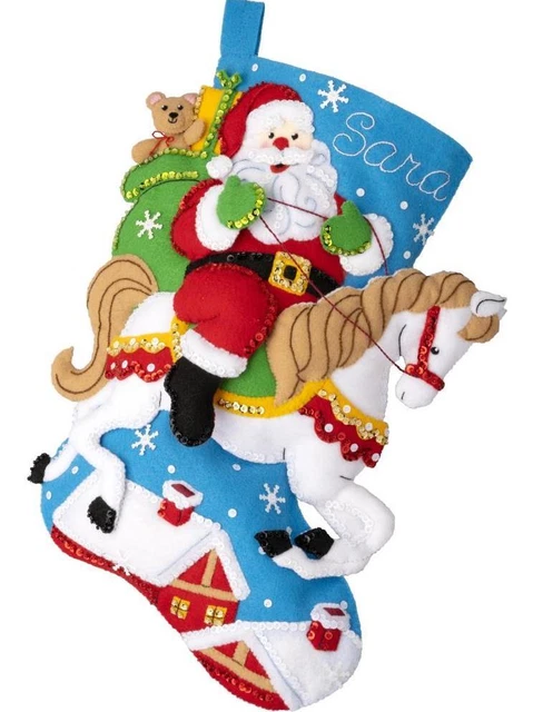 Hazlo tú mismo Bucilla Holiday Caballo Paseo Navidad Fieltro Kit 89589E