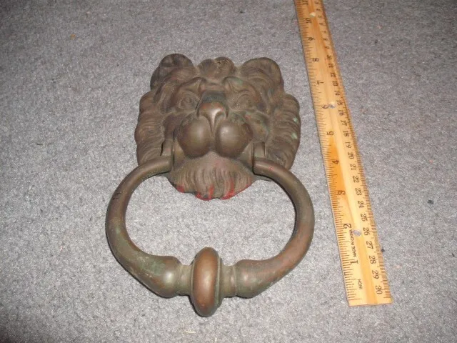 Antique Bronze Lion Head big Door Knocker fresh out of local Barn