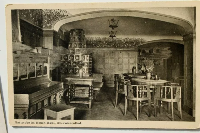 34955 Ak Oberwiesenthal Sala En Nuevos Casa Con Estufa de Azulejos Um 1930