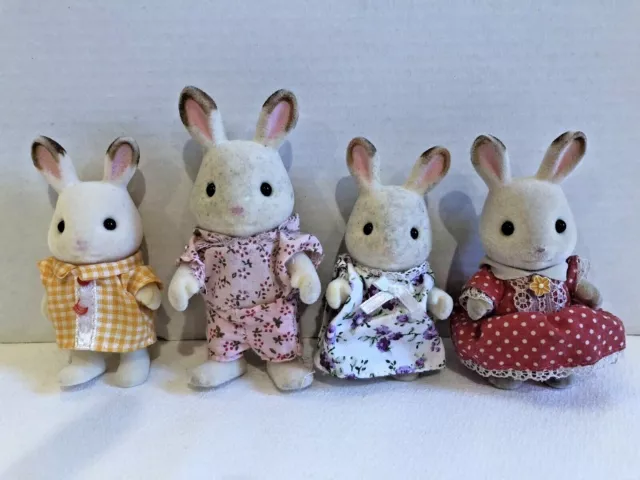 Calico Critters Sylvanian Families Chocolate Hopscotch Bunny Rabbits Family Lot