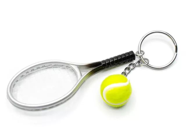 2er Tennis Schlüsselanhänger Miniblings Anhänger Ballsport Ball Bälle Griff swrz