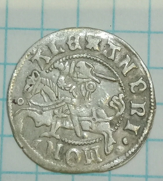 MEDIEVAL silver coin knight with sword on horseback king Jagiellon c 1500 mt847 MEDIEVAL silver coin knight with sword on horseback king Jagiellon c 1500 mt847