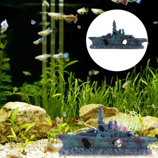 Sunken Ship Fish Tank Decoration Unique Aquarium Ornament Shipwreck