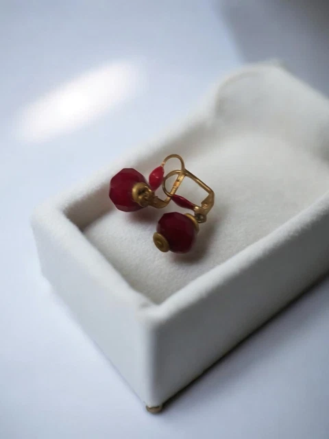 Boucles D'oreilles Vintage Sonia Italy - Plaqué Or - Modèle Boule à Clips