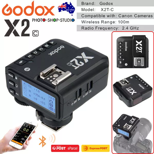 AU*Godox X2T-C  2.4GHz  TTL Wireless Flash X2 Trigger for Canon (Smartphone App)