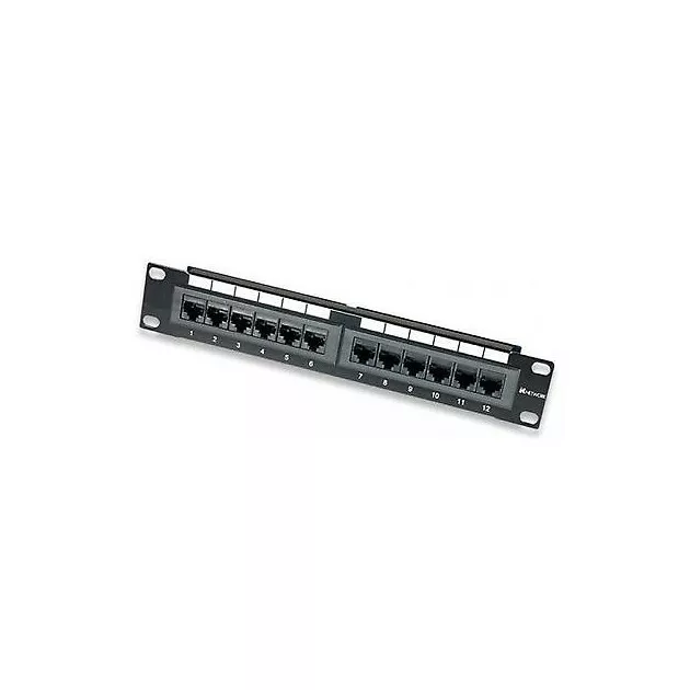 Pannello patch panel 10" 1 HE 12 porte RJ45 Cat. 6 UTP