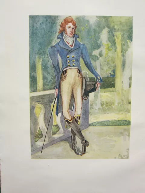 1907 Print English Costume ~ A Man Of The Time Of George Iv (1820-1830)