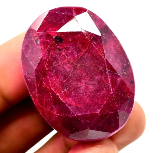 140.0 CT Natural Huge Red Ruby Certified Oval Cut Museum Grade Treated Gemstone