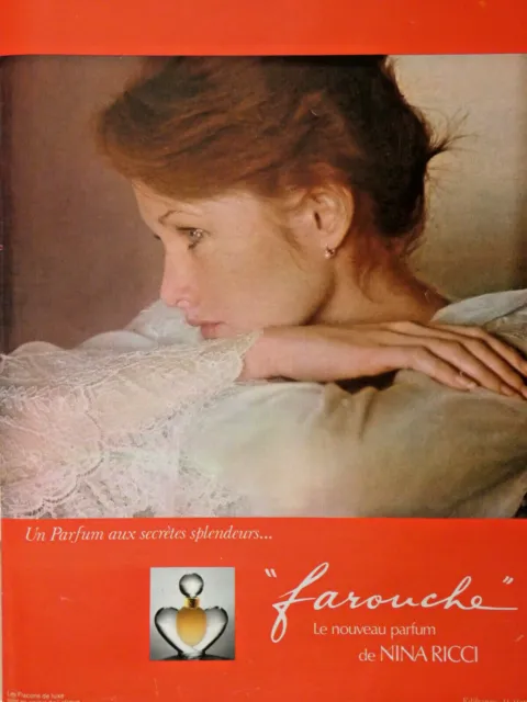 1977 Nina Ricci Perfume Fierce Lalique Crystal Bottle Press Advertisement