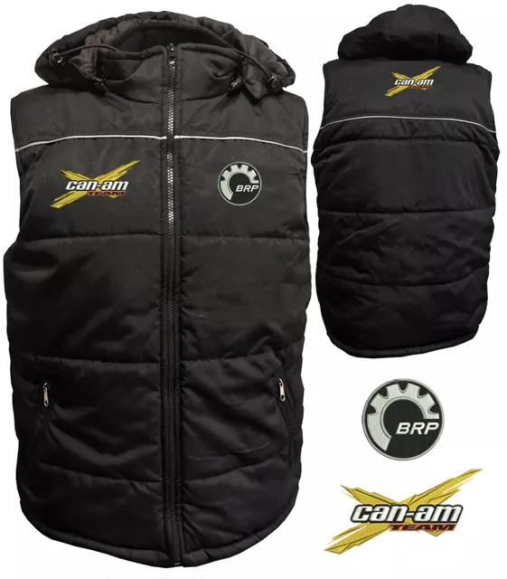 BRP Can-Am Sleeveless Jacket Vest Gilet with Removable Hood Embroidered Apparel