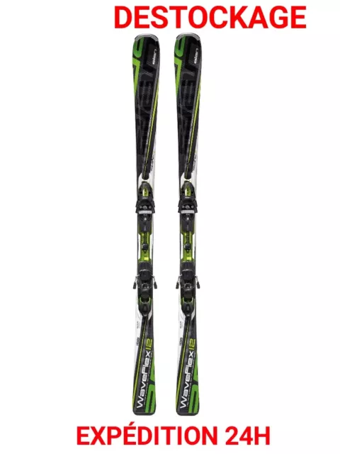 ski adulte occasion ELAN "WAVE FLEX" taille: 176 cm - 1 mètre 76  + fixations