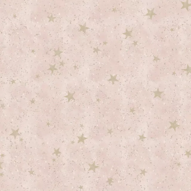 Crown Metallic Highlighted Star Wallpaper Starlight Stars Pink / Gold  M1492