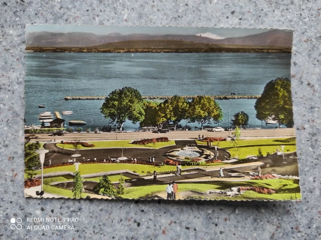 Cpa 9067 Nyon Le Parc Du Bourg De Rive Le Lac Leman Et Le Mont Blanc