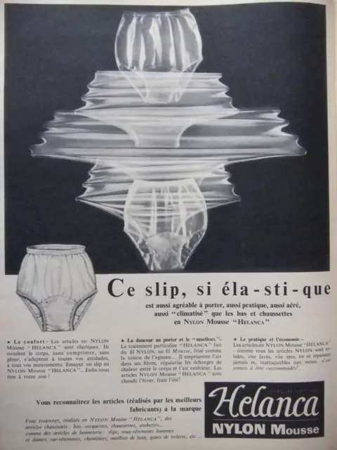 Publicité 1955 Slip Helanca Si Élastique Nylon Mousse - Advertising