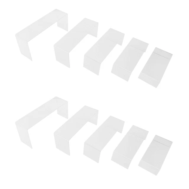 10 Pack Clear Acrylic Display Risers, 5 Sizes Acrylic Jewelry Display Riser L7V2