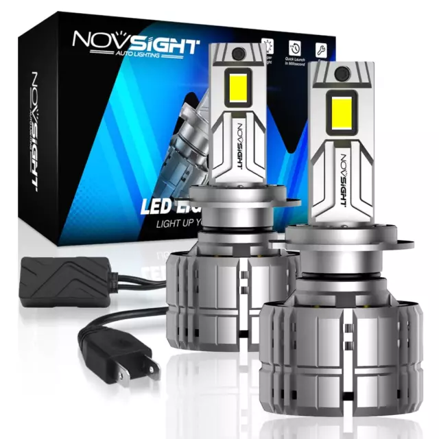 NOVSIGHT H7 LED Headlight Bulbs Hi/Low 200W 40000LM Super Bright Canbus No Error