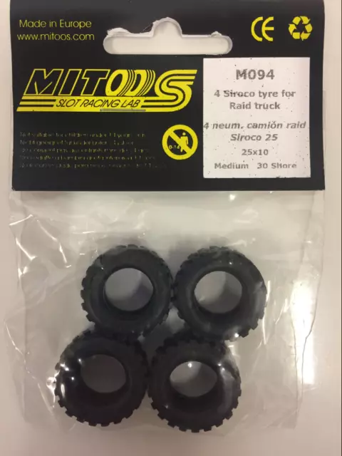 Mitoos M094 Siroco 4 Tyres for Raid Truck  25 x 10mm Med 30 Shore