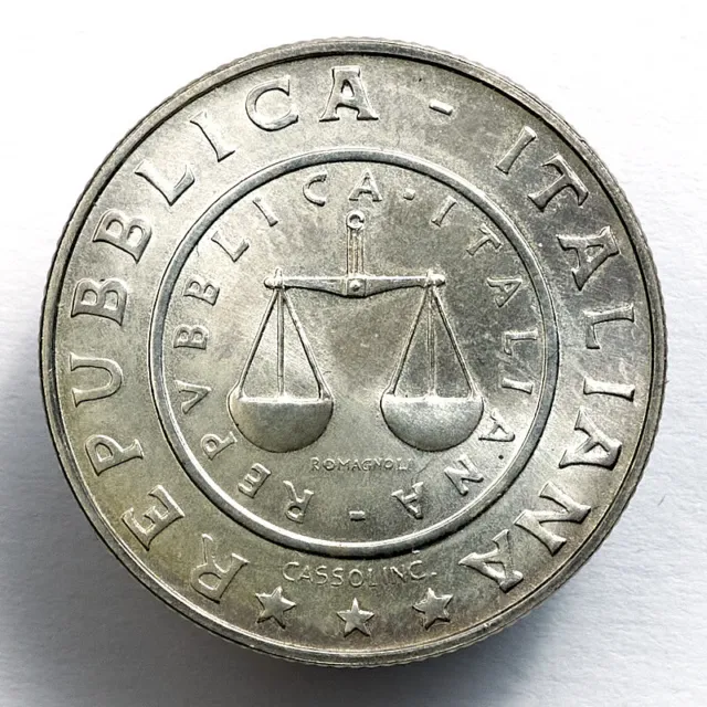 Silver coin Italy 1 lira, 2001 History of the Lira - Lira of 1951