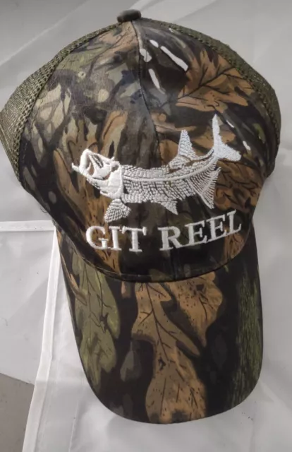 Get Reel Camo Fishing Baseball Hat