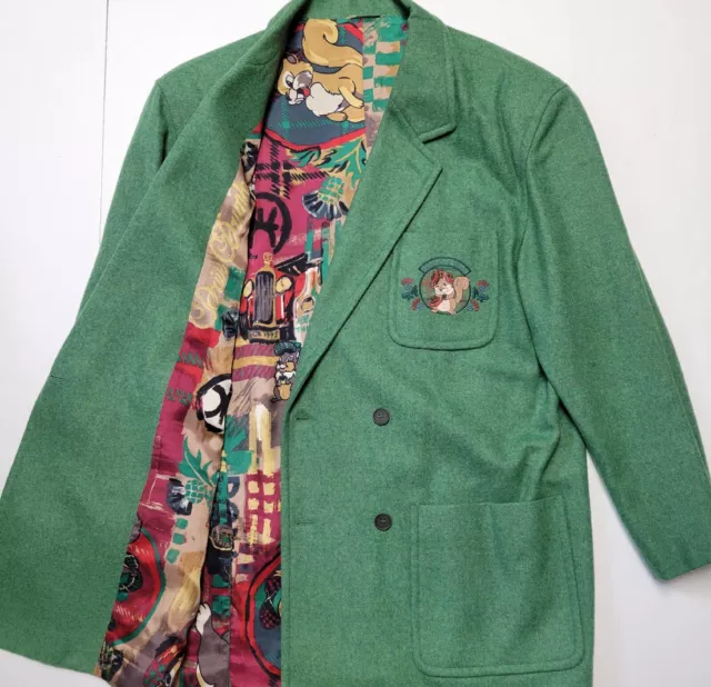 ICEBERG ITALY 44L Green Old Thistle Whiskey VTG Double Breasted Men's Sport Coat