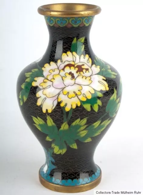 Chine 20. S. Émail A Chinoise Cloisonne Enamel Vase Vaso Cinese Jarrón Chinois