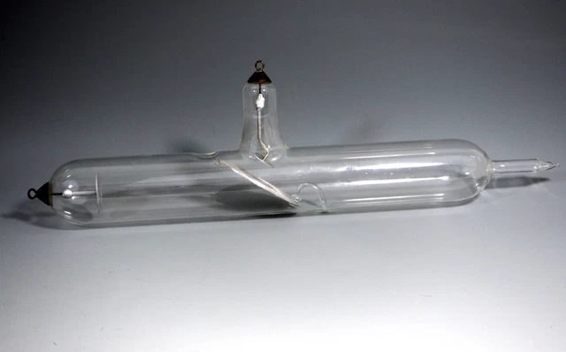 PULUJ TUBE (aka PULUJ LAMP) , SHOWN WORKING  X-RAY , CROOKES TUBE , GEISSLER