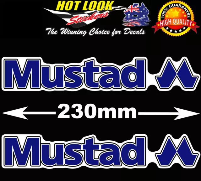 Mustad Fishing Boat Stickers for 4X4 Caravan Camping Tandem Trailer Fridge Kayak