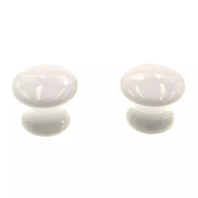 Amerock BP724-30 White Porcelain 1" Mushroom Cabinet Knob Pulls, Set of 2