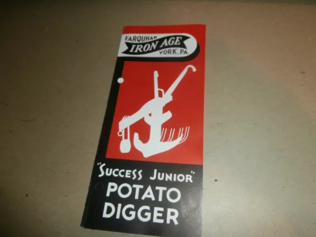 Vintage Farquhar Iron Age York PA Success Junior Potato Digger Brochure
