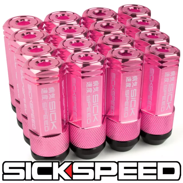 Sickspeed 16 PC Rosa Cappuccio Alluminio 50MM 3 PC Manico Dadi Ruote 10X1.25 N34