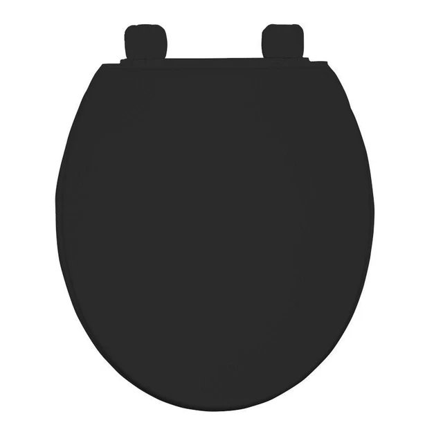 TRADITIONAL TOILET SEAT Black Bathroom Round Bottom Fix Plastic Bemis