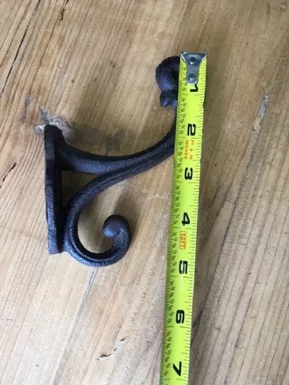 6 Cast Iron Rustic Victorian Style Coat Hooks Hook Rack Hall Tree Vintage Look 5