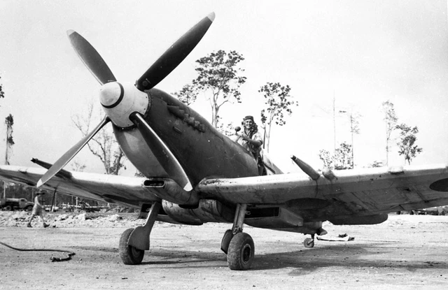 RAAF, Supermarine Spitfire VIII, A58-518 - B&W copy neg