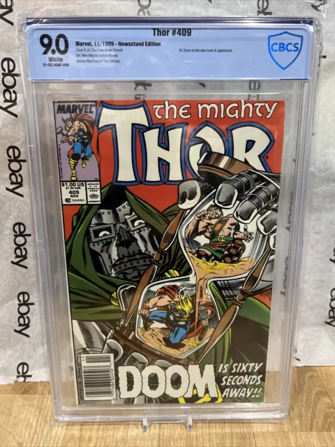 The Mighty Thor 409 Cbcs Not cgc 9.0 Doctor Doom Marvel Comic 1989 Newsstand