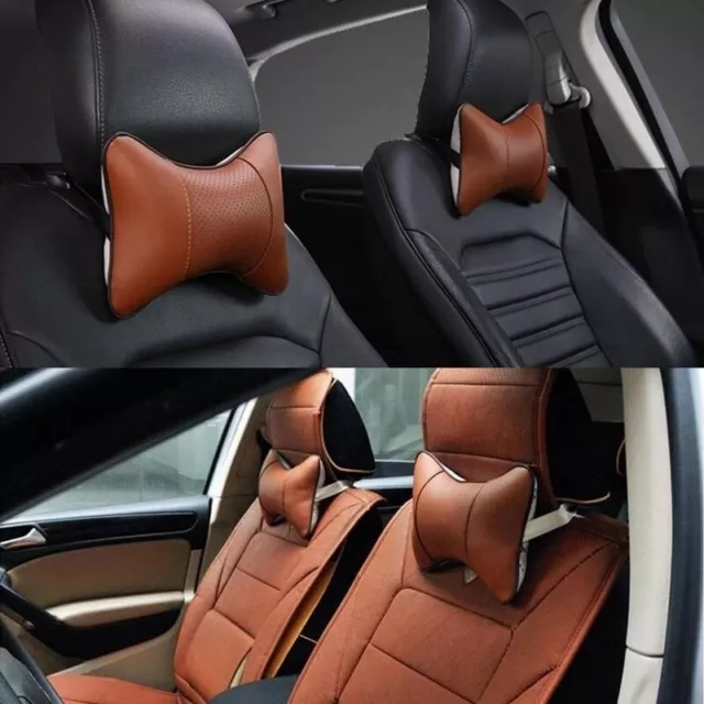 1/2 Pcs Car Seat Head Neck Rest Leather-Support-Cushion Pad HeadRest-Bone-Pillow