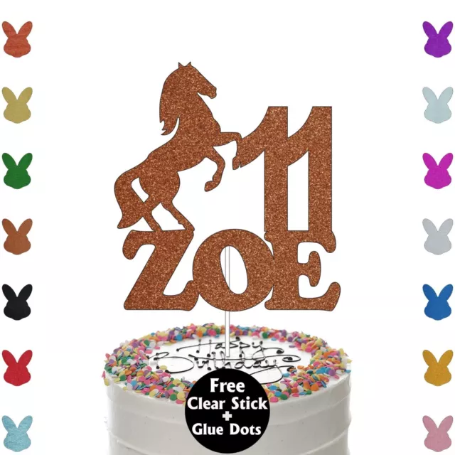 Horse Cake Topper Personalised Any Age & Name Animal Lover Birthday Party Decor