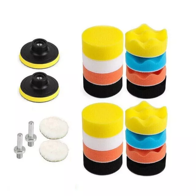 22pcs 3" Buffing Waxing Polishing Sponge Pads Kit Set For Car Polisher Drill AU 2