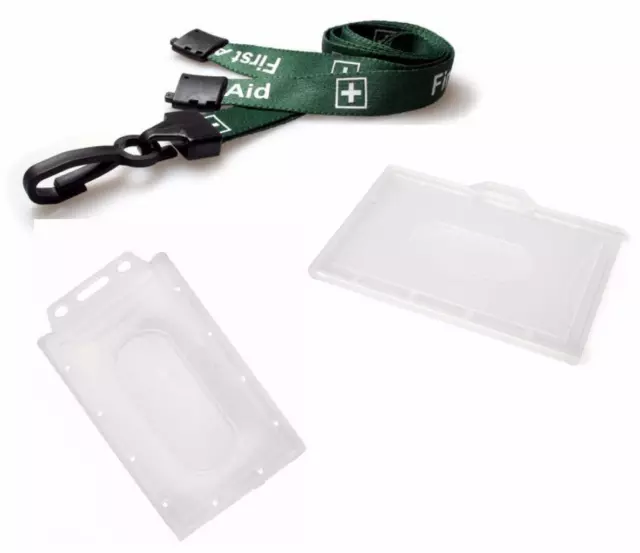 FIRST AID Lanyard Neck Strap With Value Enclosed Pass Badge ID card Holder