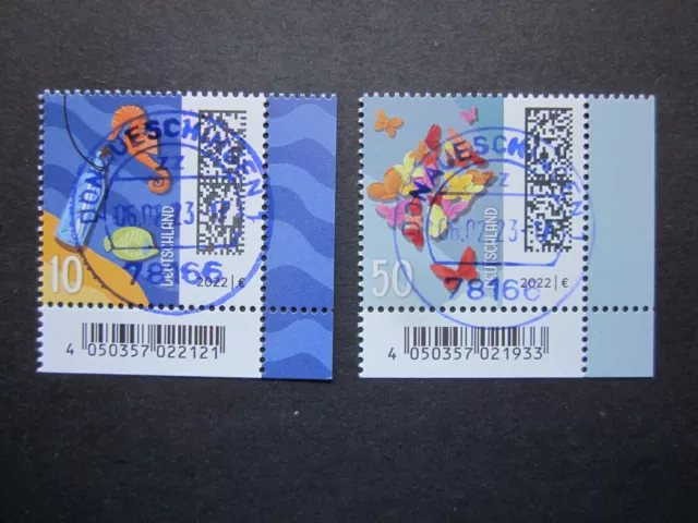 Bund BRD 2022 MiNr. 3714 + 3723,Welt der Briefe 50 C. und 10 C. , Ortsstempel