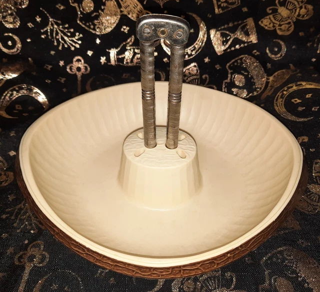 Mcm Vintage Nut Cracker Bowl Set