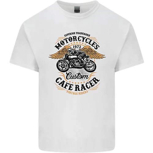 T-shirt da uomo in cotone Biker personalizzata Cafe Racer